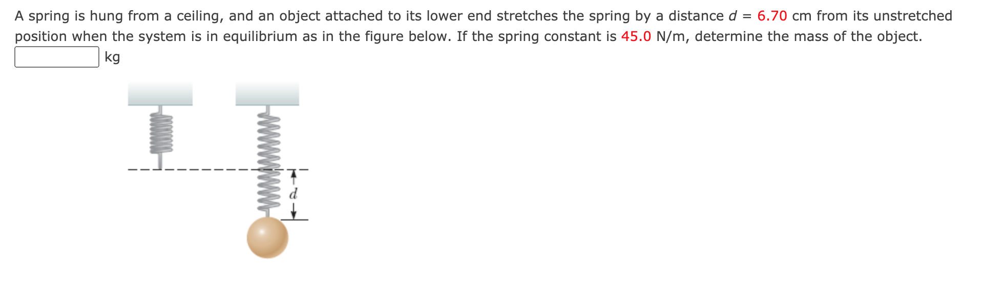 Solved A spring is hung from a ceiling, and an object | Chegg.com