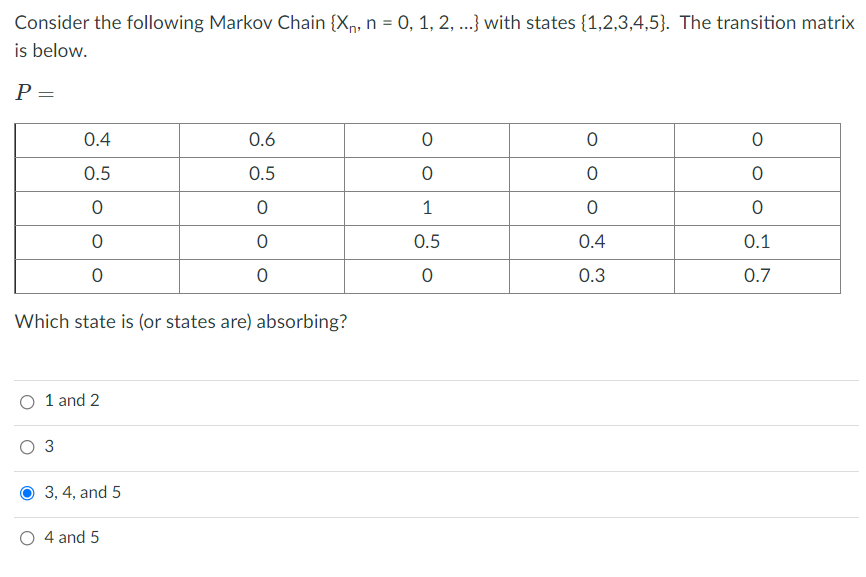 Solved Consider The Following Markov Chain {Xn, N = 0, 1, 2, | Chegg.com