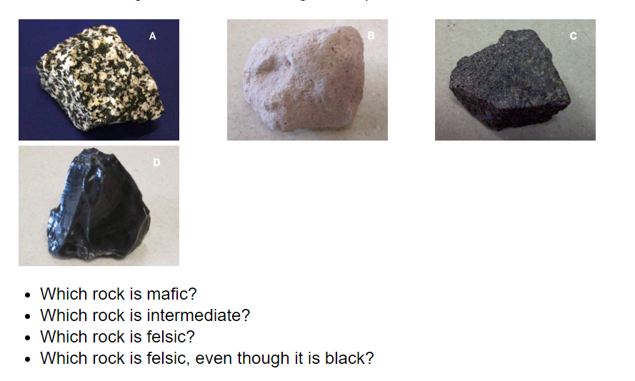 Solved • Which rock is mafic? . Which rock is intermediate? | Chegg.com