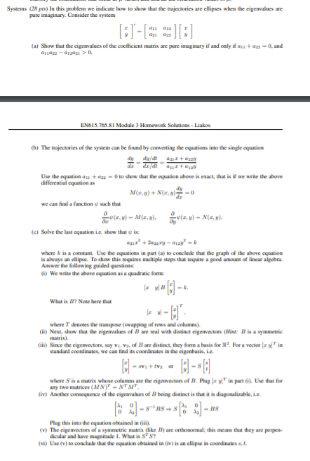 Solved Systems (28 pts) In this problem we indicate how to | Chegg.com