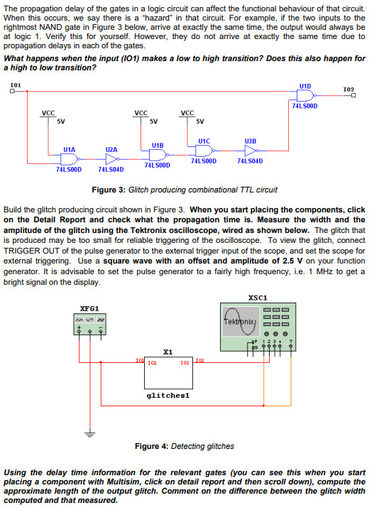 The propagation delay of the gates in a logic circuit