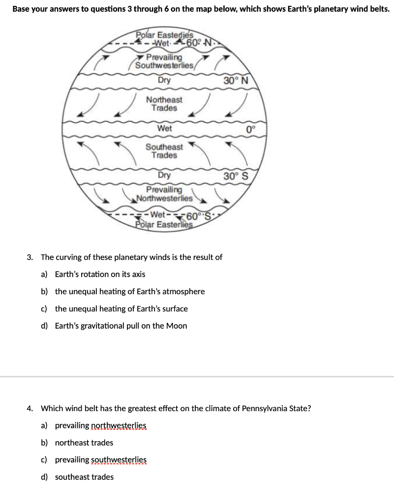 Global Winds Worksheet