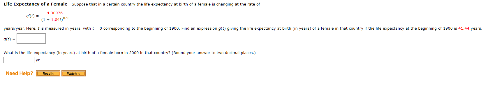 Solved Life Expectancy of a Female Suppose that in a certain | Chegg.com