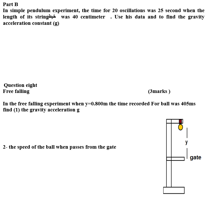 pendulum experiment questions