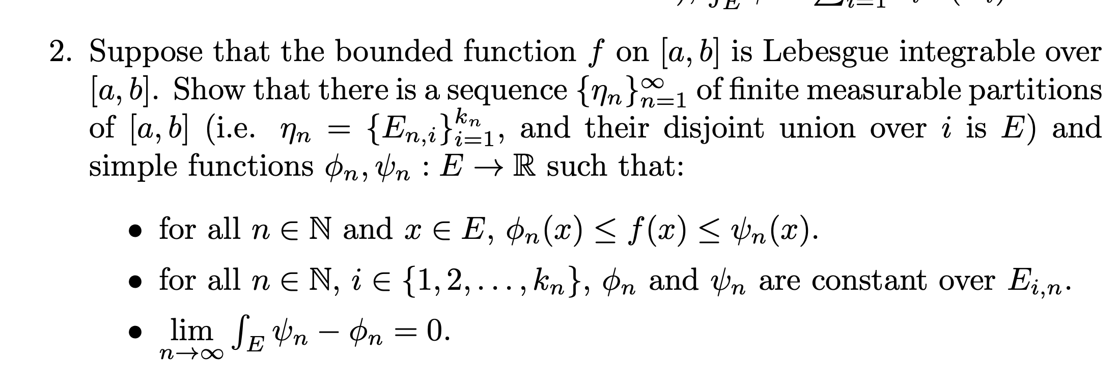 Solved n= - = }=1 : 2. Suppose that the bounded function f | Chegg.com