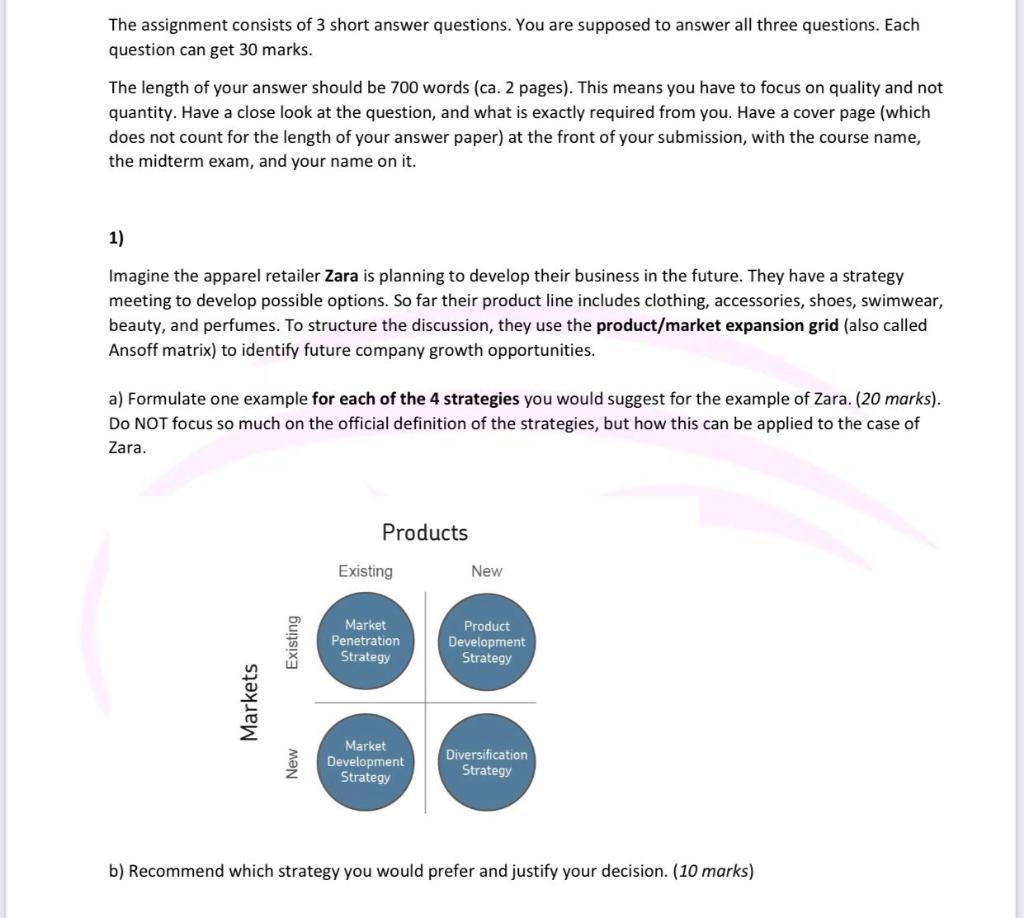 Solved The assignment consists of 3 short answer questions. | Chegg.com