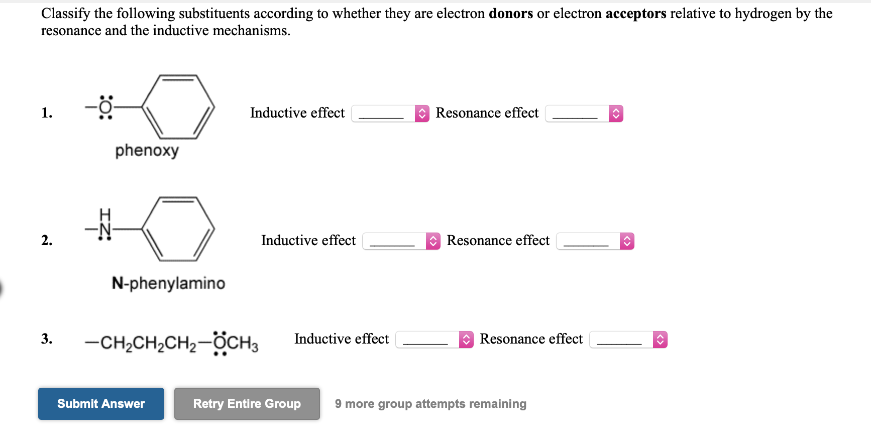 Solved Classify The Following Substituents According To | Chegg.com