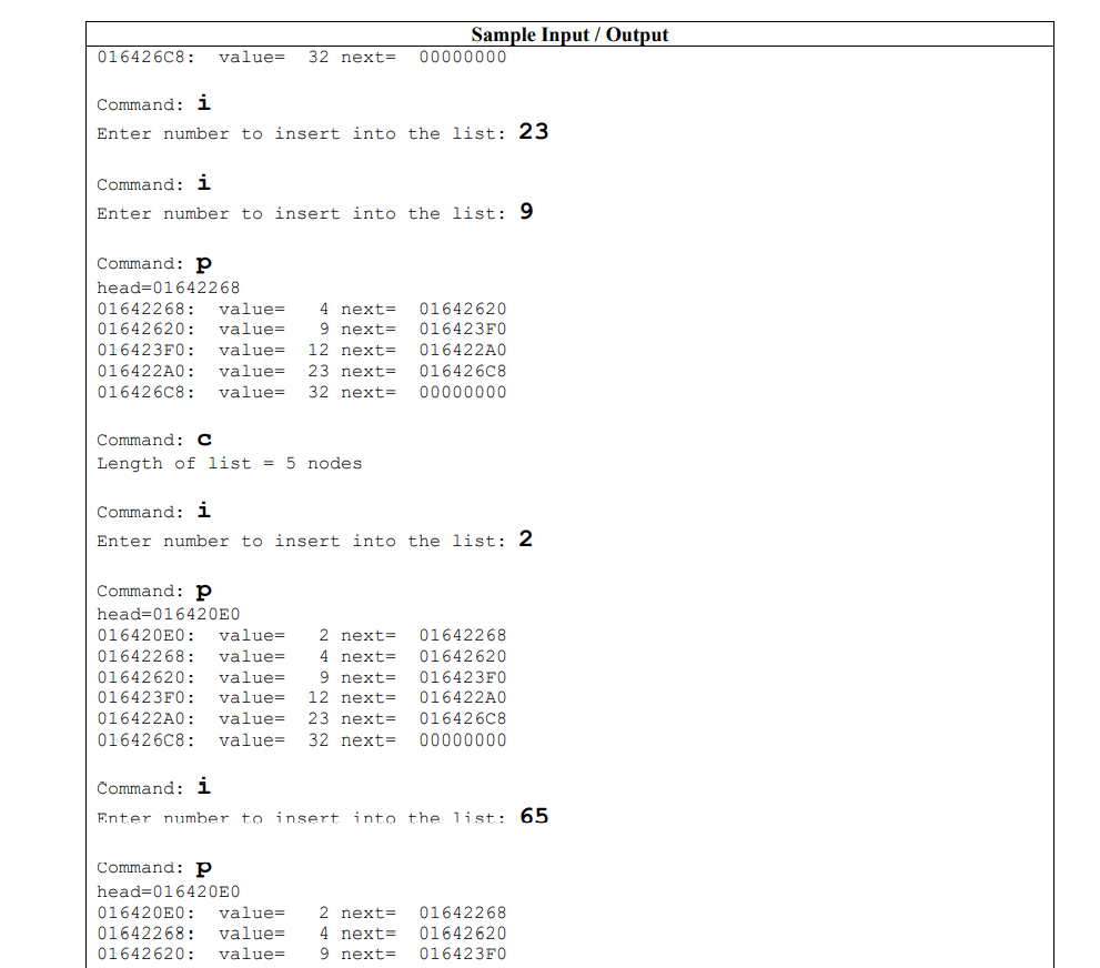 Solved Programming Assignment Create IntList.h and | Chegg.com