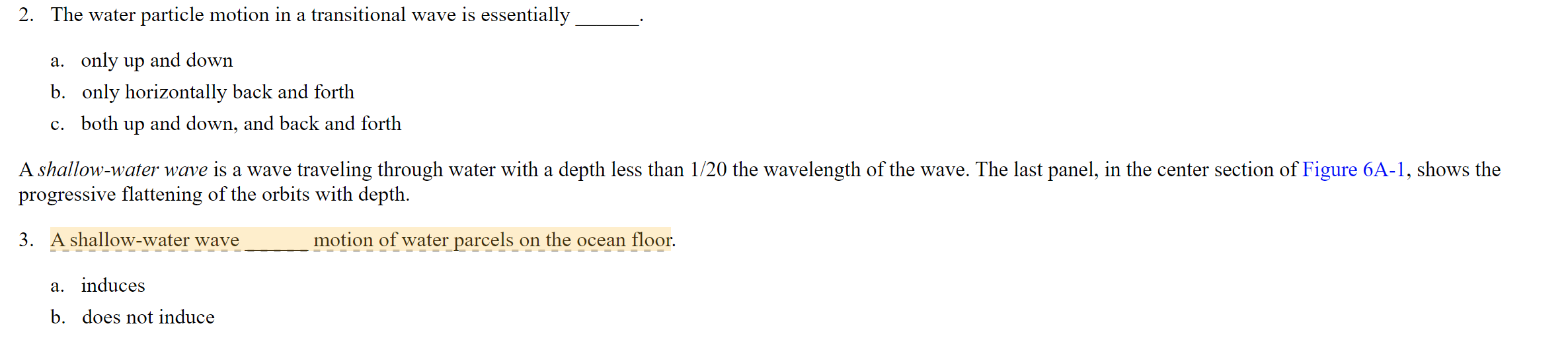 2. The water particle motion in a transitional wave | Chegg.com