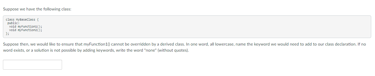 Solved Suppose we have the following class: class | Chegg.com