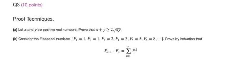 Solved Q3 10 Points Proof Techniques A Let X And Y Be Chegg Com