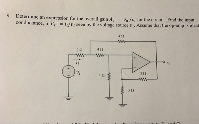 Solved Determine an expression for the overall gain A_v = | Chegg.com