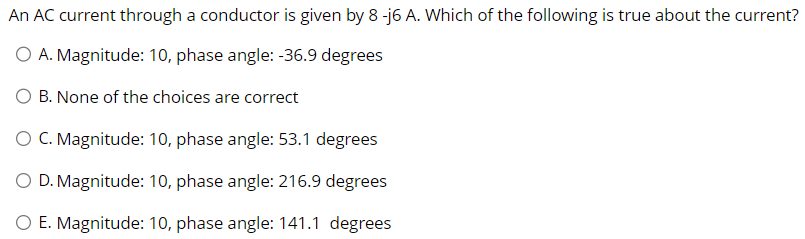Solved An \( ﻿A C \) ﻿current through a conductor is given | Chegg.com