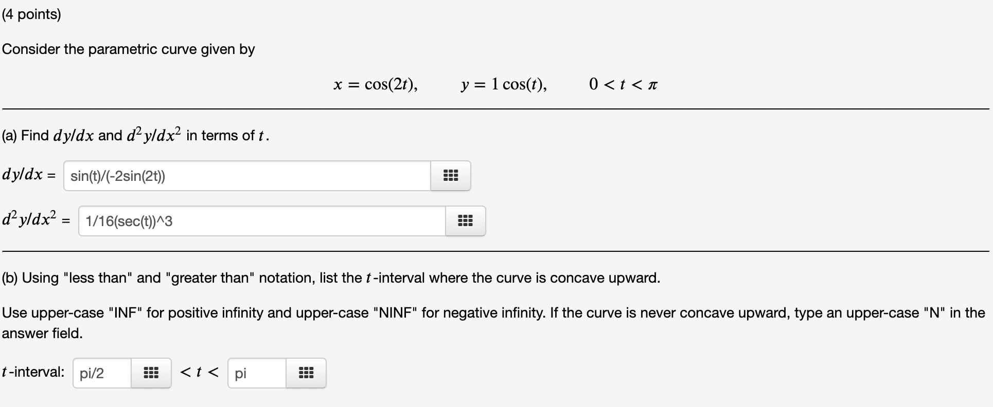 Solved Points Consider The Parametric Curve Given By X Chegg Com