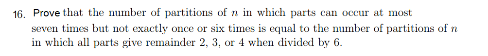 Solved 16. Prove that the number of partitions of n in which | Chegg.com
