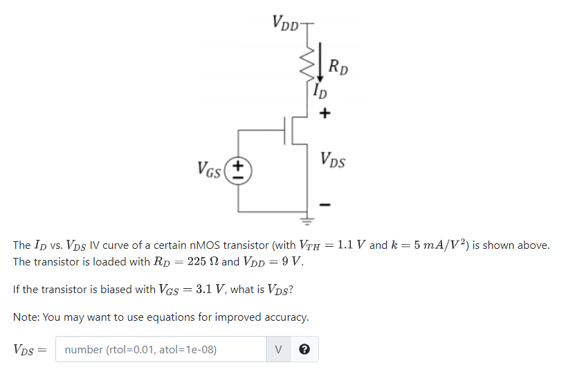 Solved Question 5: MOS, solve Assume our usual nMOS model | Chegg.com