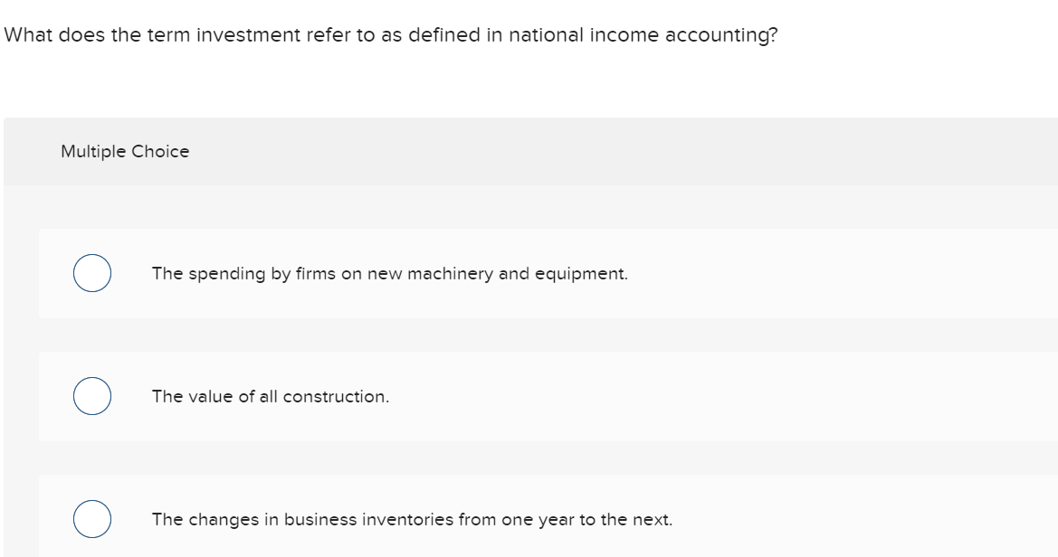 Solved What Does The Term Investment Refer To As Defined In Chegg