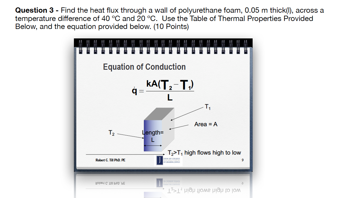 Solved Question 3 - Find the heat flux through a wall of | Chegg.com