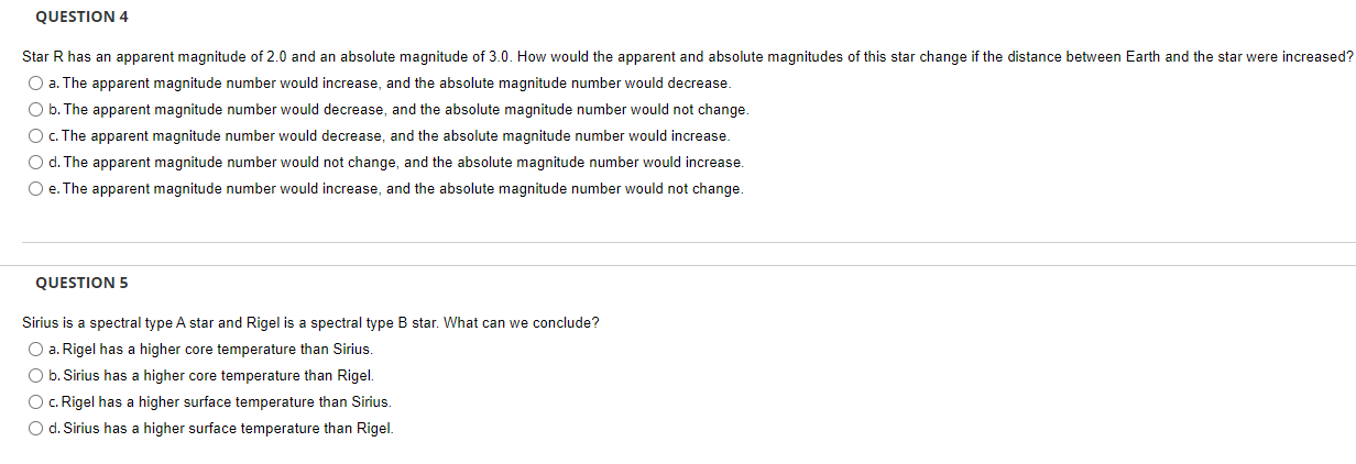 Solved a. The apparent magnitude number would increase, and | Chegg.com