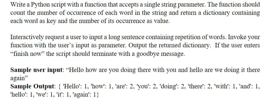 Solved Write a Python script with a function that accepts a | Chegg.com