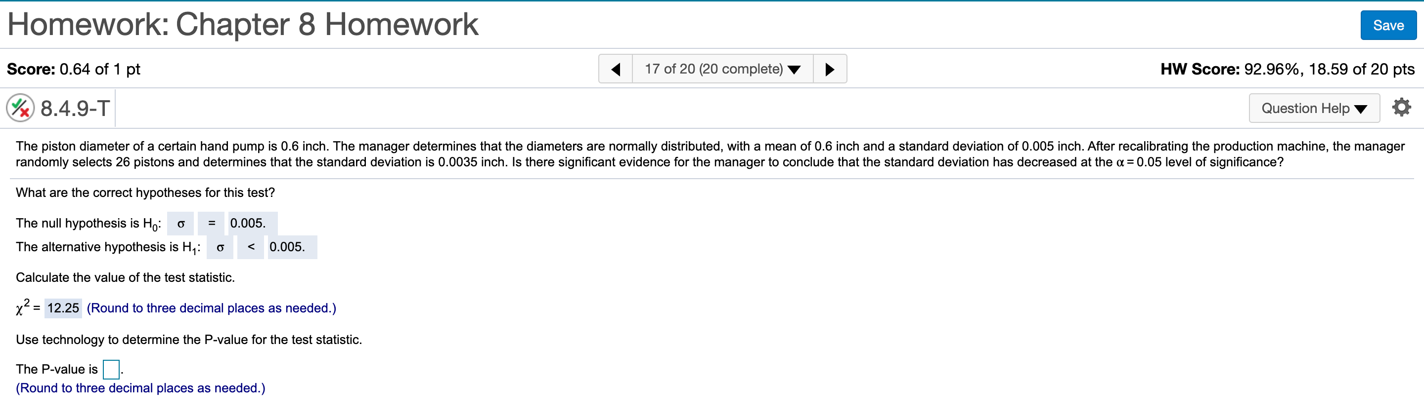 Solved Homework: Chapter 8 Homework Save Score: 0.4 of 1 pt | Chegg.com