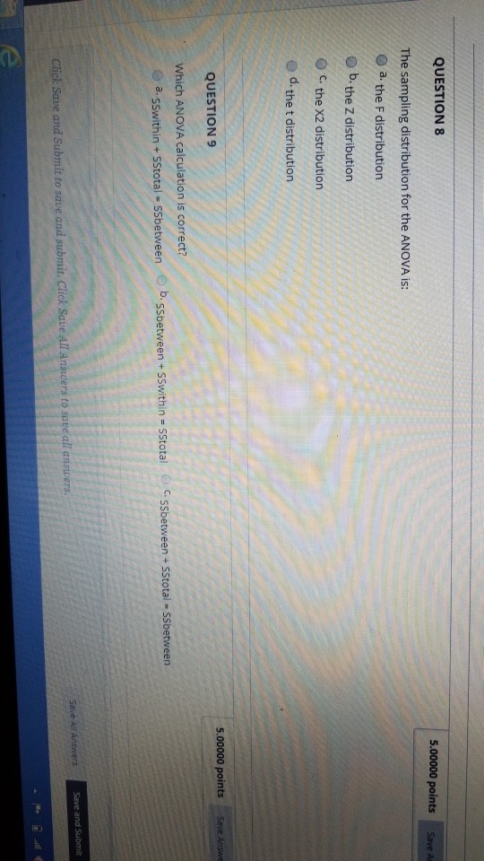 Solved QUESTION 8 5.00000 points Save A The sampling | Chegg.com