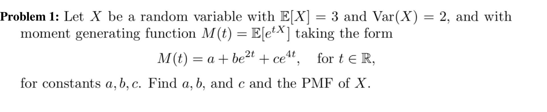 Solved = = = Problem 1: Let X be a random variable with E[X] | Chegg.com