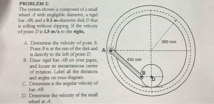 Solved The system shown is composed of a small wheel A with | Chegg.com