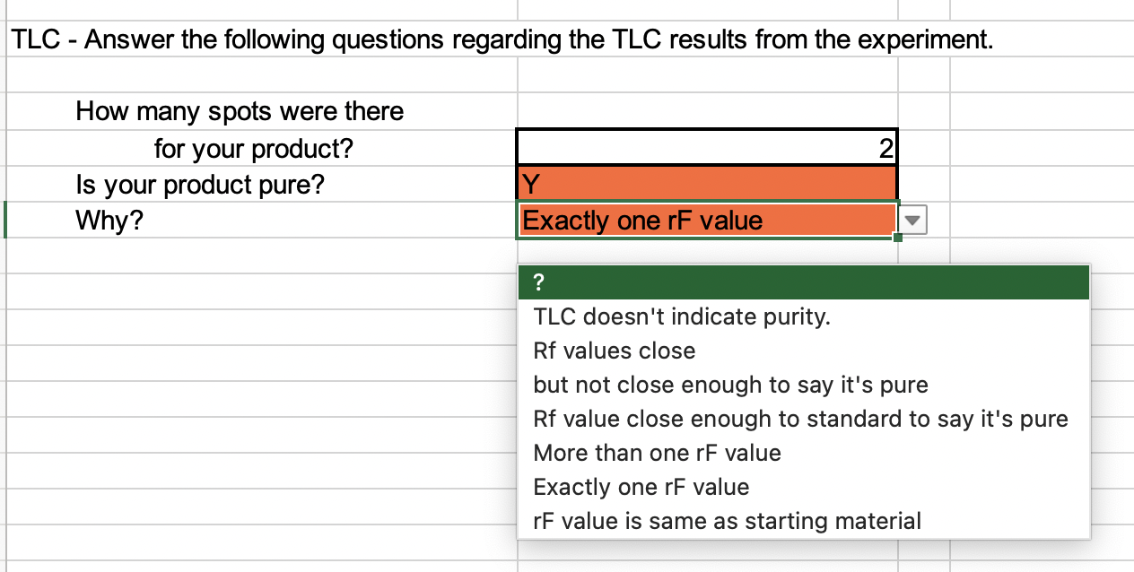TLC Answer the following questions regarding the