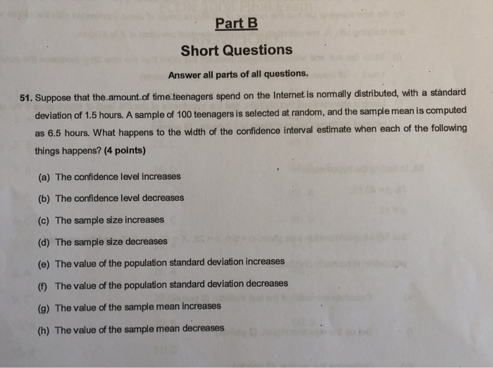 Solved Part B Short Questions Answer all parts of all | Chegg.com