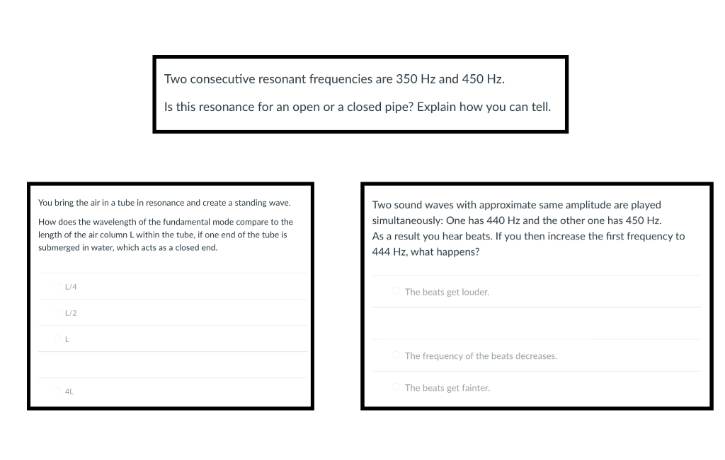 Solved Two consecutive resonant frequencies are 350 Hz and | Chegg.com