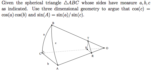 Solved Given The Spherical Triangle AABC Whose Sides Have | Chegg.com