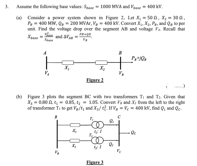 3. = = = Assume the following base values: Sbase = | Chegg.com