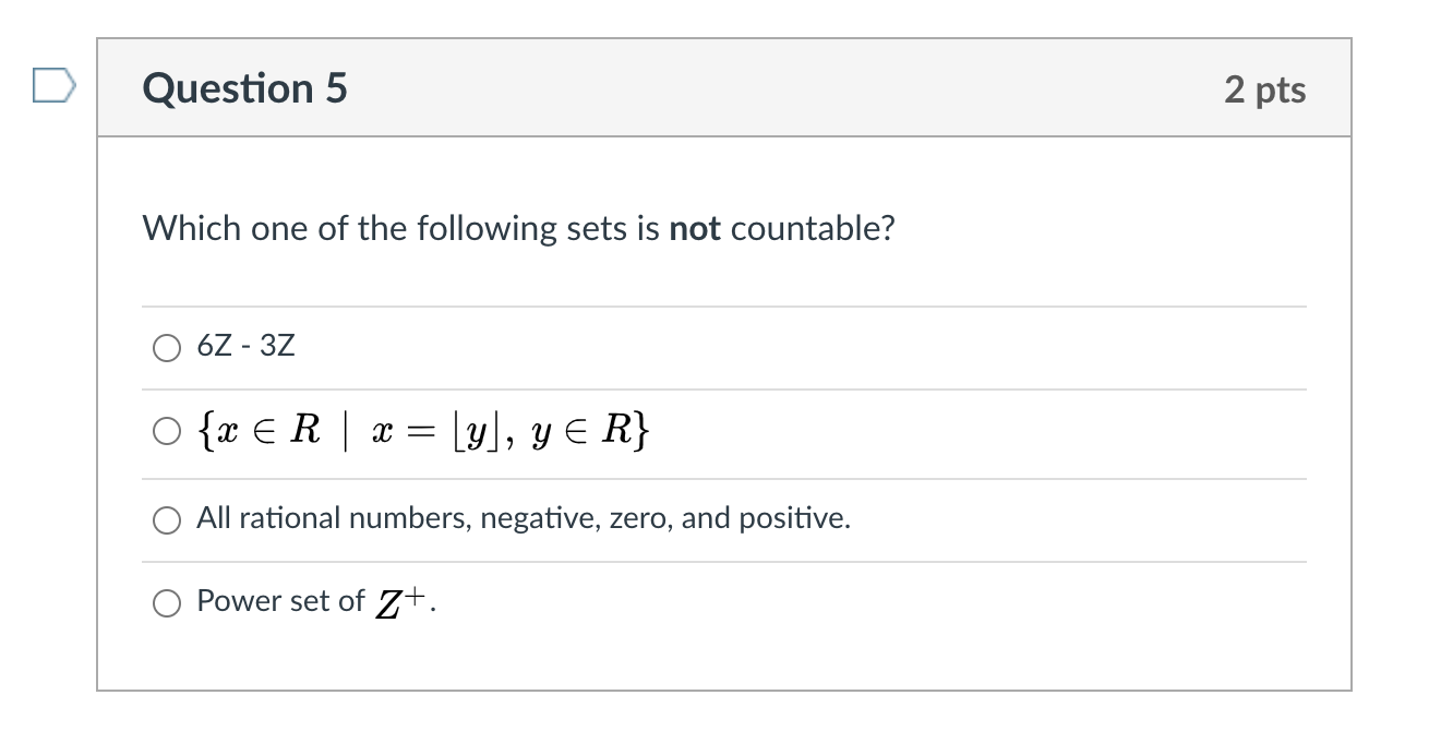 Solved Question 4 2 pts Which one of the following | Chegg.com