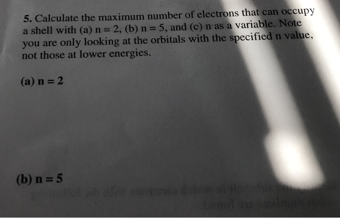 how to calculate the maximum number of electrons in a shell