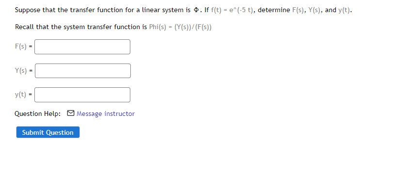 Solved Suppose that the transfer function for a linear | Chegg.com