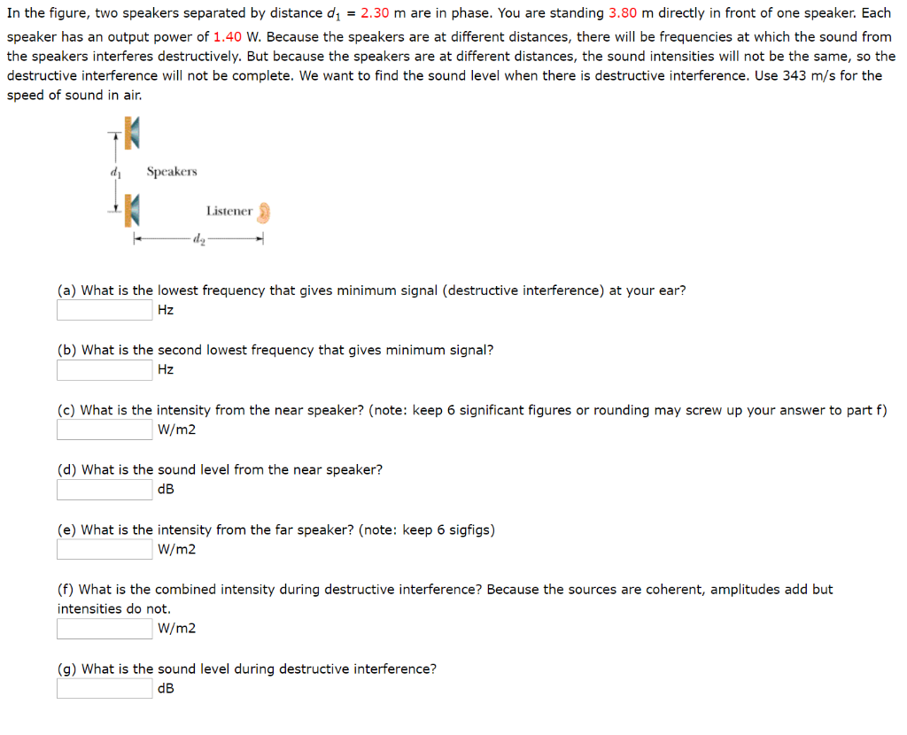 Solved In The Figure Two Speakers Separated By Distance Chegg Com