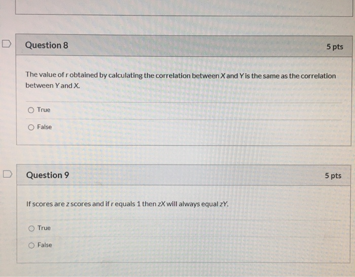 Solved D Question 8 5 pts The value of r obtained by | Chegg.com