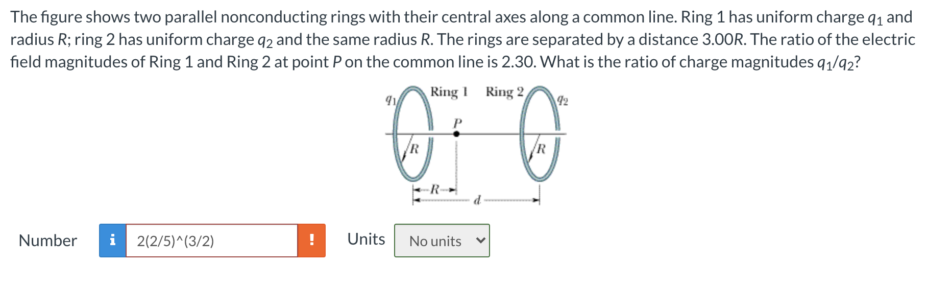 Solved The figure shows two parallel nonconducting rings | Chegg.com