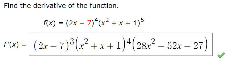 Solved Find the derivative of the function. | Chegg.com