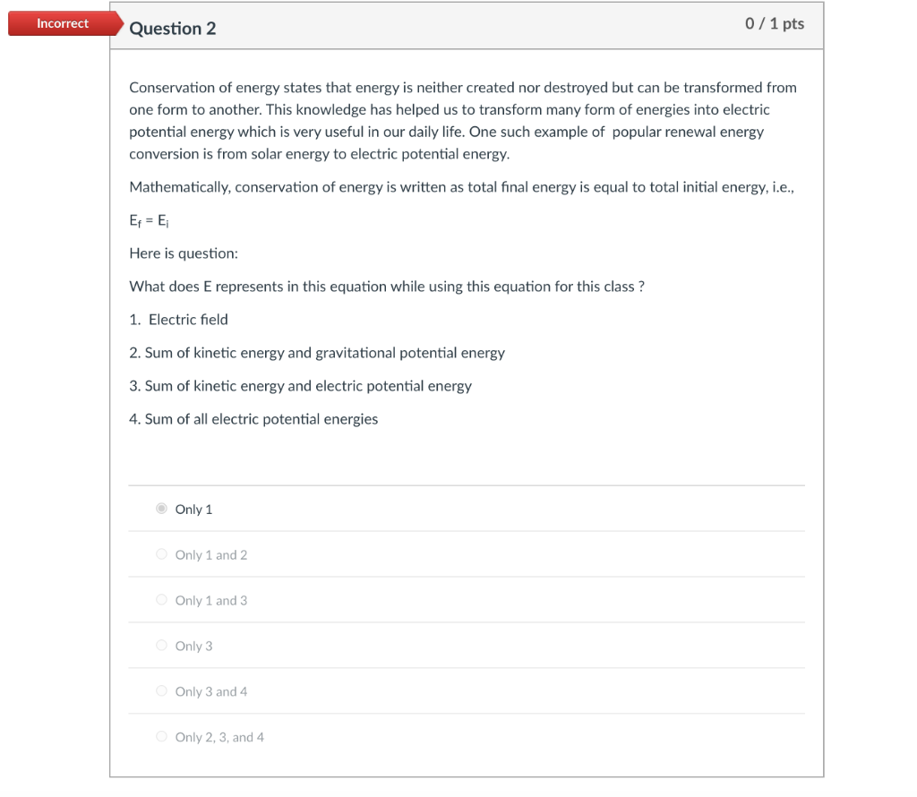 Solved Incorrect Question 5 0 / 1 pts Dielectrics in a | Chegg.com
