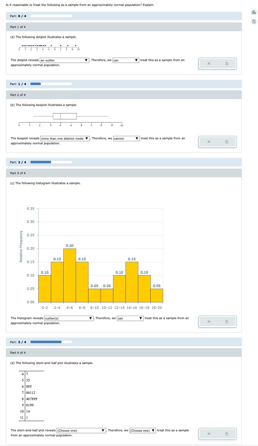Solved (a) The following dotplot illustrates a sample. The | Chegg.com