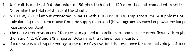 Solved: 2. 1. A Circuit Is Made Of 0.4 Ohm Wire, A 150 Ohm... | Chegg.com