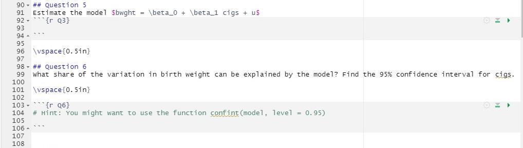 Solved For this problem set The dataset bwght from | Chegg.com