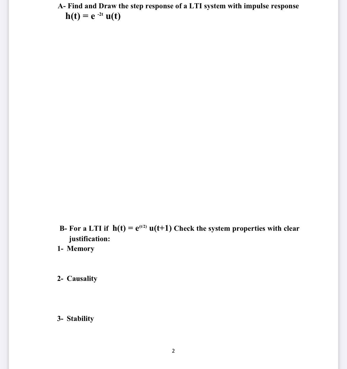 Solved A- Find and Draw the step response of a LTI system | Chegg.com