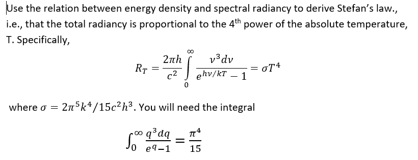 Solved RT = Jo 29-1 Use the relation between energy density | Chegg.com