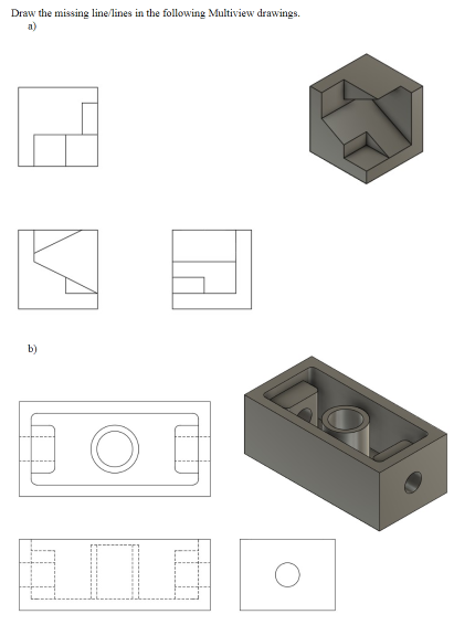 Solved Draw the missing line/lines in the following | Chegg.com