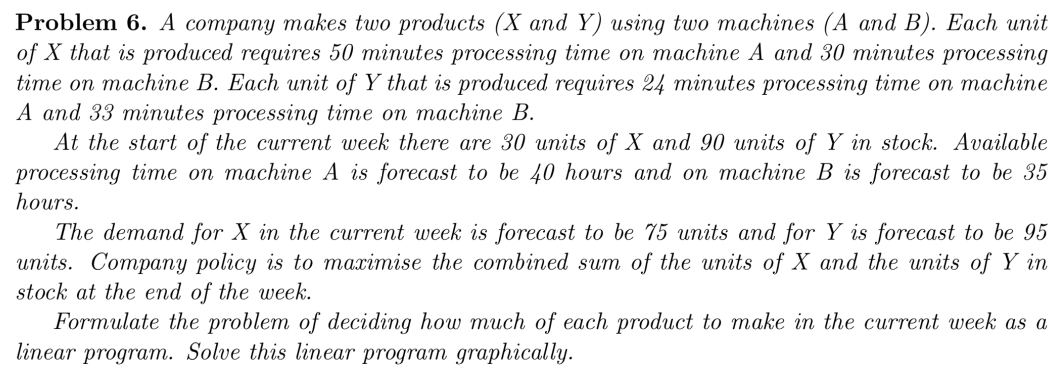 Solved Problem 6. A Company Makes Two Products ( X And Y ) | Chegg.com