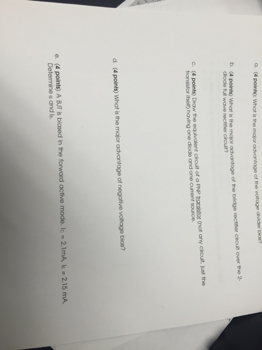 Solved What Is The Major Advantage Of The Voltage What The Chegg