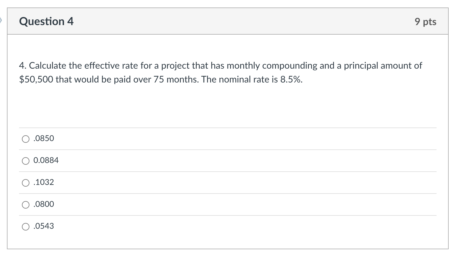 Solved Question 4 9 pts 4. Calculate the effective rate for | Chegg.com